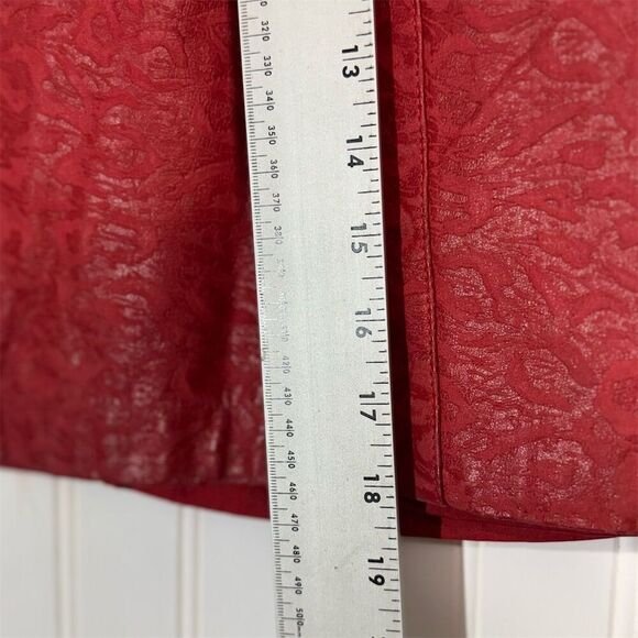 VTG New Yorker Red Embossed Leather Skirt 7 High Waist Midi Mob Wife 80s Retro - Picture 5 of 8